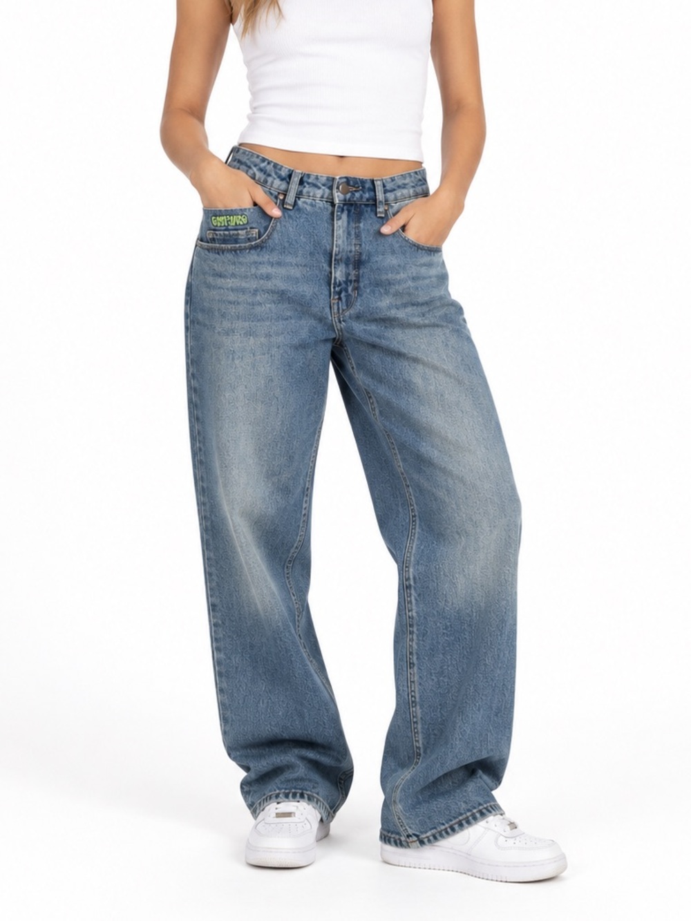 Empyre Women’s Size 8 Baggy Straight Jeans Blue Stonewash Skater